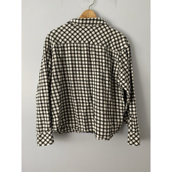 Auden Women's Medium Long Sleeve Plaid Brushed Cotton Flannel Pajama Top - Picture 2 of 8